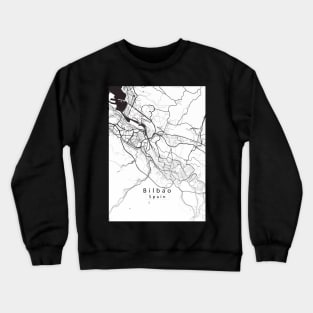 Bilbao Spain City Map white Crewneck Sweatshirt